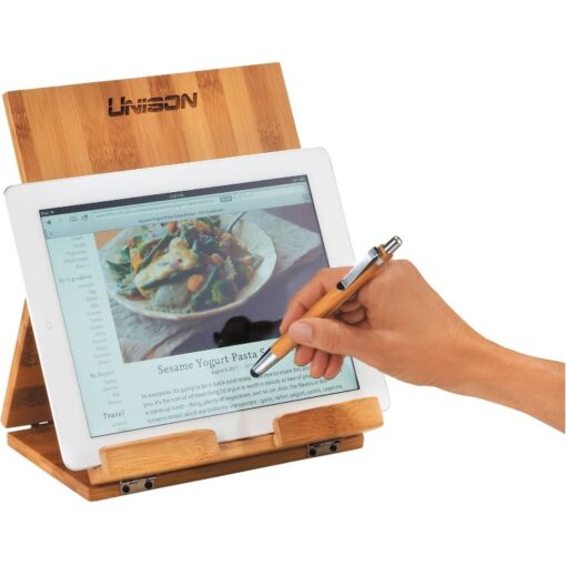 Tablet or Recipe Book Stand with Ballpoint Stylus-3