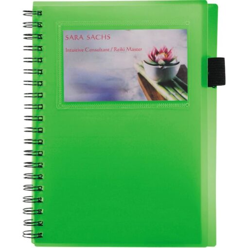 5.5" x 7" FSC® Mix Star Spiral Notebook with Pen-10